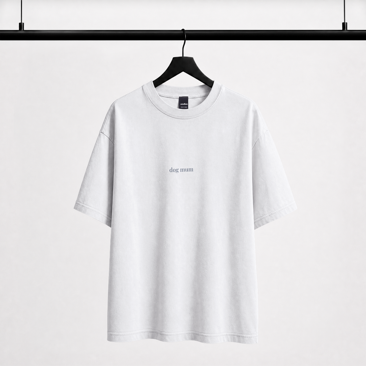 Dog Mum oversized white graphic tee front view — Fetch Club India
