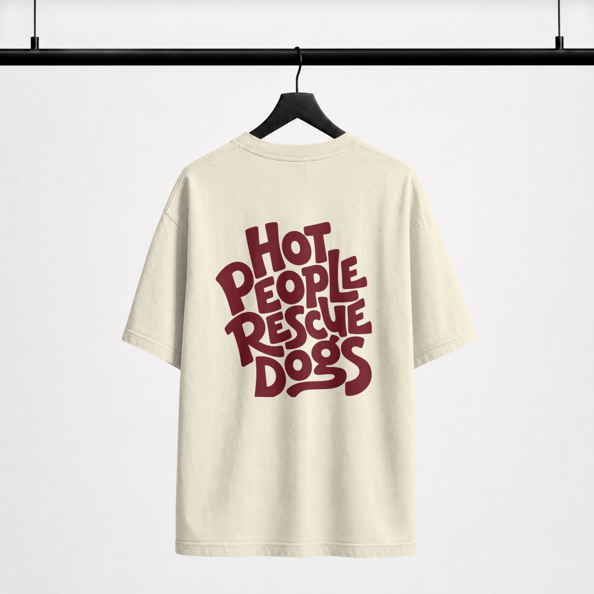 Hot people rescue dogs oversized graphic back view — Fetch Club India