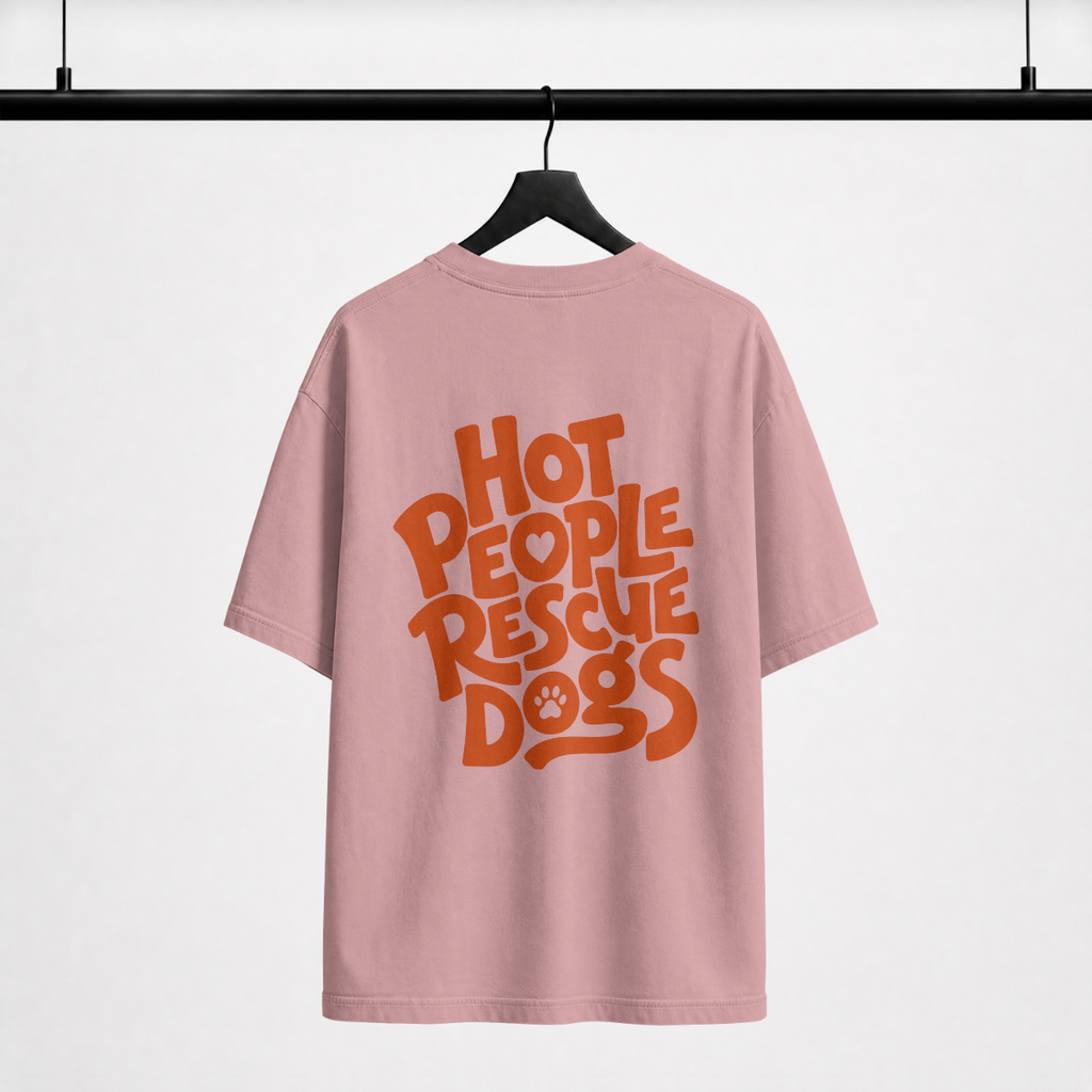 hot people rescue dogs - women's oversized t-shirt