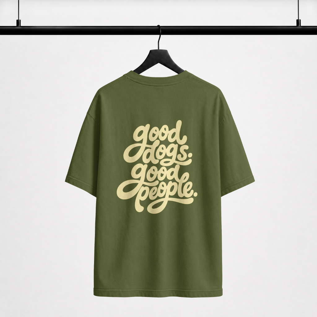 good dogs good people - men's oversized t-shirt