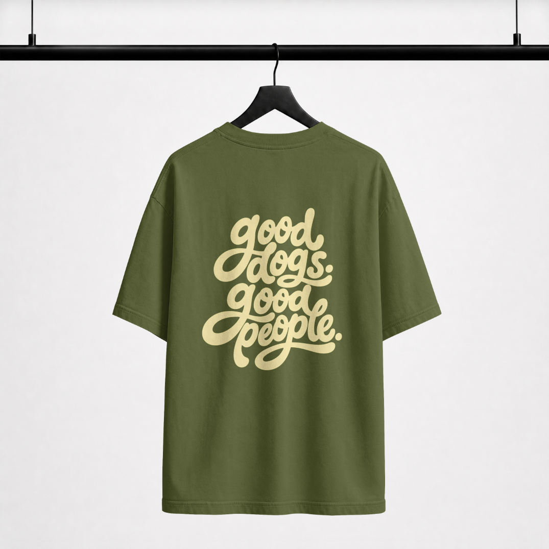 good dogs good people - men's oversized t-shirt