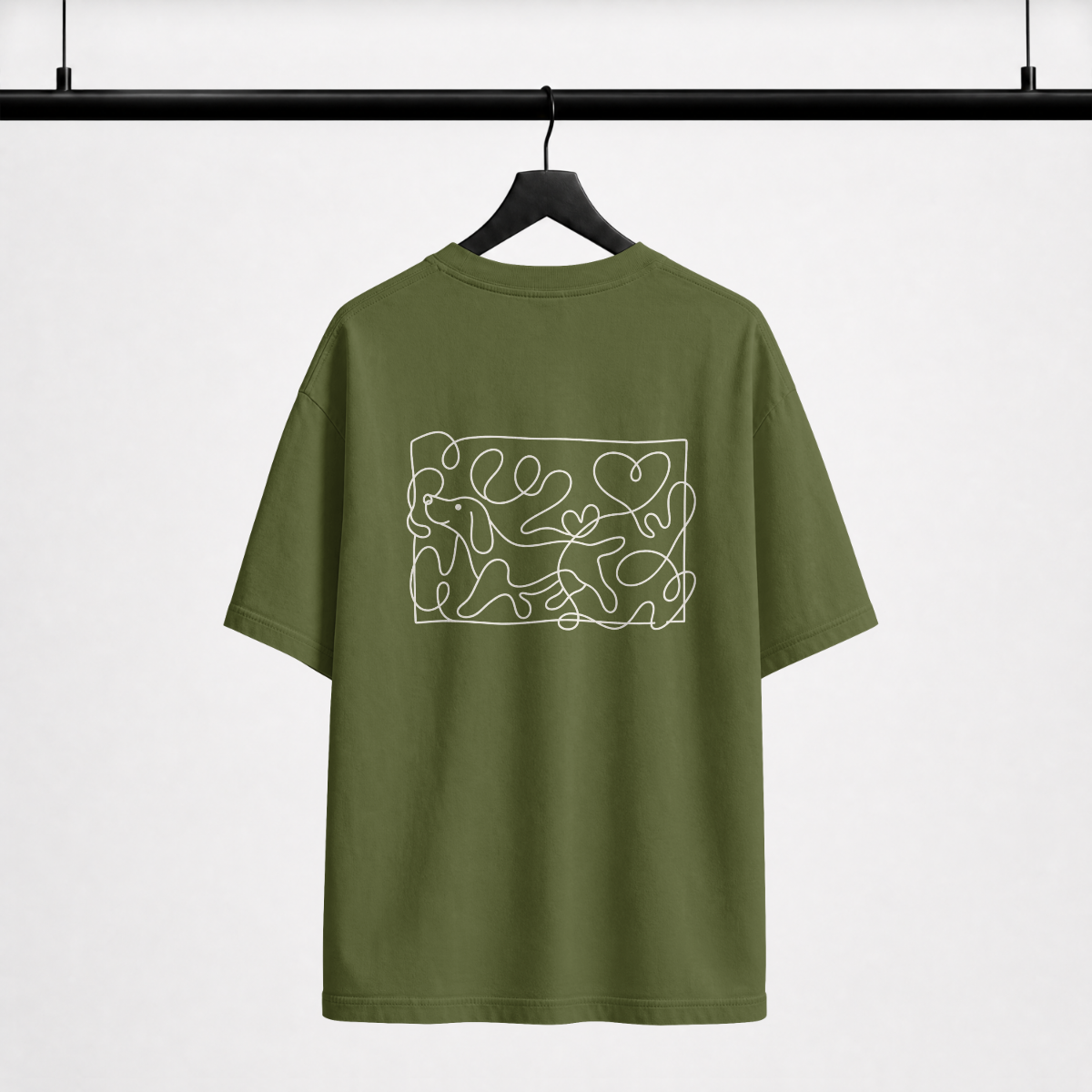 My Dog Said No oversized green tee back print — Fetch Club India